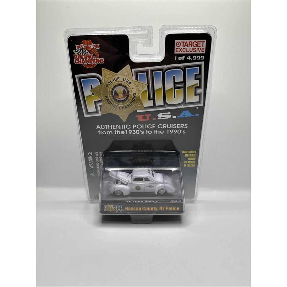 Racing Champions Police USA 1940 Ford Coupe Nassau County, NY Police